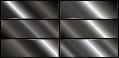 Big set of dark or black gradients.Metallic gradients in black. Silver metal gradient effects for the design of texts and bulletin boards, vector