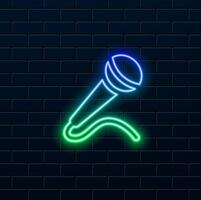 icon, microphone icon symbol. neon style. vector