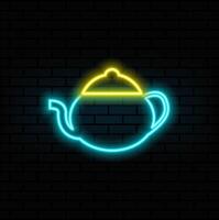 Kettle icon. neon style. illustration of ut symbol vector