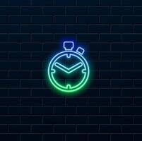 Stopwatch icon with illustration design. neon style.check mark icon timer logo vector