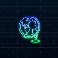 Futuristic Globalization Interface Science and technology abstract graphics. neon.Globe icon . world map, planet Earth. vector