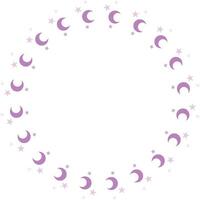 Radial frame cute crescent illustration vector