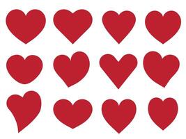 Collection of different red hearts vector
