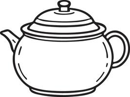 A teapot simple lineart illustration. vector