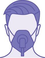 Colored Oxygen Mask Icon. Illustration. Medical Device For Supplying Oxygen To Patients Having Breathing Problems. Lung Disease Concept vector
