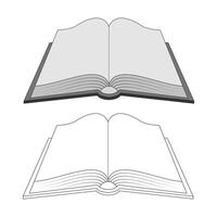 Open Book Illustration. This illustration showcases two versions of an open book viewed from the front. vector