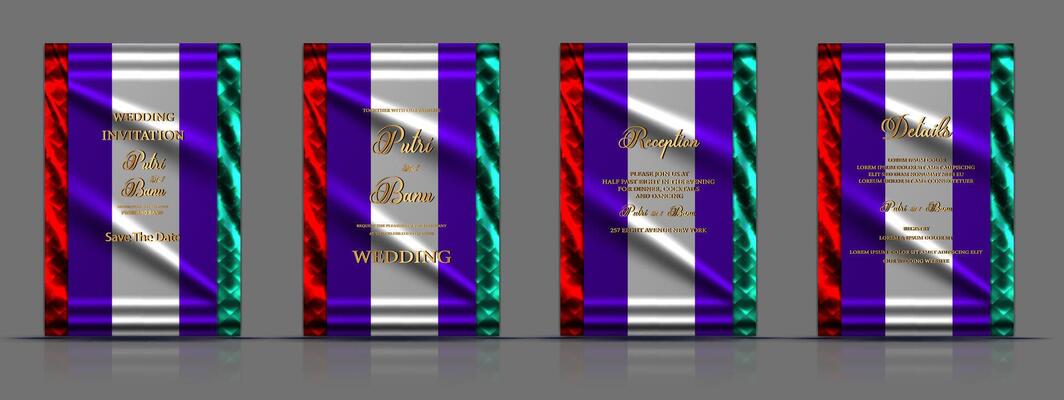 elegant wedding person style invitation cards set