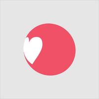 Red Heart in Circle Minimal Style vector