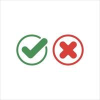 Yes and No Icons for Interface and Forms vector