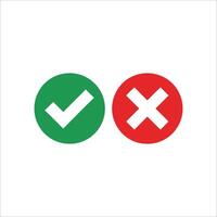 Tick and Cross Symbols for Web and App Design vector