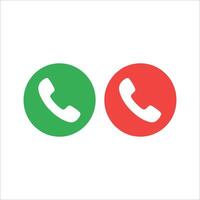 Green and Red Phone Call Icons for Mobile Interface Design vector