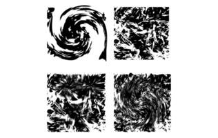 Black Swirl Abstract Texture, Rough Grunge Scratch, Exploding Starburst, Twisted, swirling motion grunge with rough edges, for urban designs, streetwear graphics, and grunge backgrounds vector