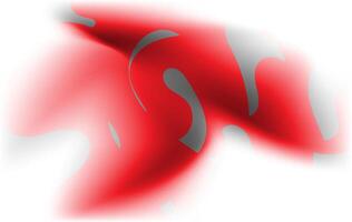 Abstract red and white flowing shape with a gradient effect vector