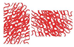 Intertwined Red Lines and Looping Shapes , Abstract Graphic vector