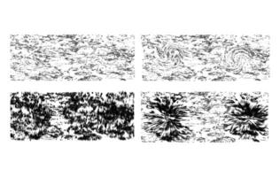 A Versatile collection of four abstract textures featuring minimal ink splatters, double fluid ink swirls, vertical scratch effects, and dynamic exploding bursts. Perfect for backgrounds, posters vector
