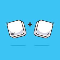 Ctrl E keyboard shortcut graphic vector