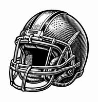Engraved American Football Helmet Illustration vector