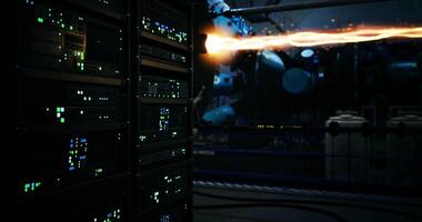 CGI Futuristic technology and robotics in a high tech laboratory environment video