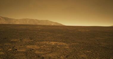 CGI Distant view of the Martian landscape with dusty terrain and mountains video