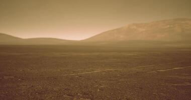 CGI Mars landscape showcasing rocky terrain and distant hills under a hazy sky video
