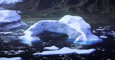 CGI Ice arch formation in a serene Arctic landscape under clear skies video