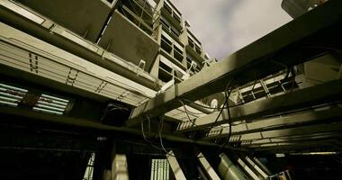 CGI Urban exploration of abandoned building in industrial area during daytime video