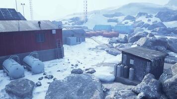The CGI Old research station in antarctica for weather studies and experiments video