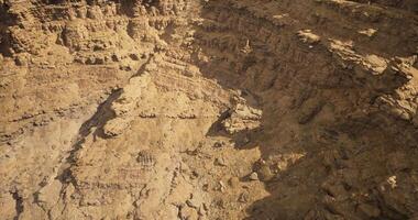 CGI Rocky terrain exposed in a large mining pit at midday video