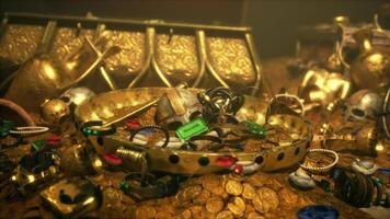 The CGI Golden treasures hidden in a secret dungeon full of ancient artifacts video