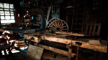The Concept Art of CGI Old carpentry workshop filled with vintage tools and wooden furniture video