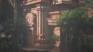 CGI Ancient temple hidden in the lush jungle of Thailand surrounded by greenery video
