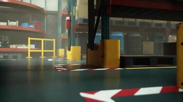 The CGI Nighttime in an Empty Warehouse With Shelves of Goods video