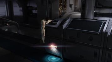 Exploring a futuristic spacecraft interior with advanced technology video