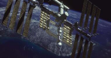 CGI View of the International Space Station orbiting Earth video