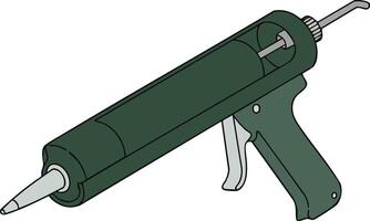 Caulking gun tool for sealing and adhesive application with ergonomic handle and trigger mechanism vector