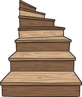 Wooden stairs with natural brown tones and textured grain pattern in simple architectural design vector