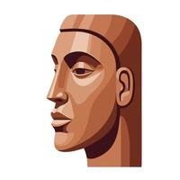 Abstract stylized human face profile artwork with smooth warm brown tones and minimalistic design vector