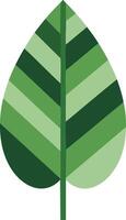 Green stylized leaf icon with layered shades of green for nature and environment design elements vector