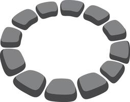 Circular arrangement of gray stones in minimalist style with simple stone shapes and smooth edges for design projects vector