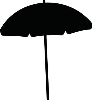 Black umbrella silhouette illustration with simple design and isolated background for creative use in graphic projects vector