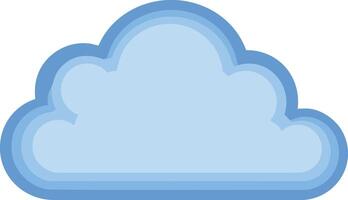Blue cloud icon with layered shading and soft edges simple weather symbol illustration vector