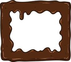 Chocolate Frame Illustration with Dripping Melted Chocolate Border Design for Sweet Dessert Decoration and Baking Projects vector