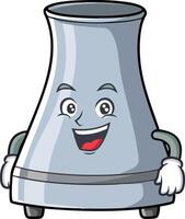 Humorous metallic blender appliance with smiling face and gloves illustration vector