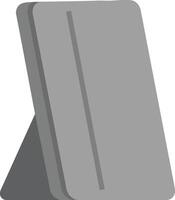 Gray tablet device with protective cover standing upright digital electronic gadget illustration vector