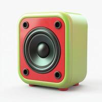 A small speaker with a red and green color scheme photo