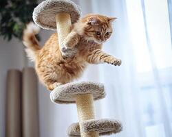 Cat Climbing a Cat Tree photo