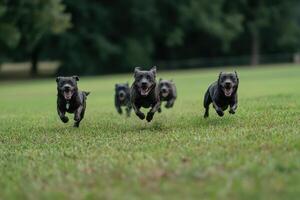 Great Dane Dogs Running in a Field, Photo