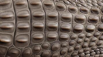 Detailed patterns and scales of crocodile skin captured in natural environment showcasing texture. photo