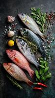 Fresh Fish Flat Lay photo