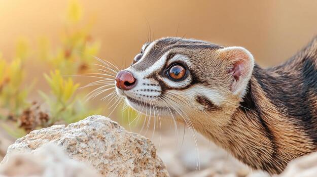 Close-Up Of A Banded Mongoose In Natural Habitat. Wildlife Photography Capturing Mongoose Curiosity photo
